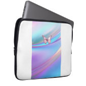 Moderne Opalescent Roze Vlinder Elektronicatas Laptop Sleeve (Voorkant Rechts)