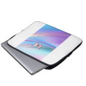 Moderne Opalescent Roze Vlinder Elektronicatas Laptop Sleeve (Voorkant onderkant)