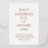 Moderne open hardehandtekening geperst folie uitnodiging (Voorkant)