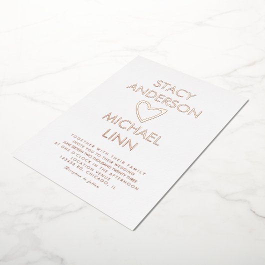 Moderne open hardehandtekening geperst folie uitnodiging (Gedraaid)