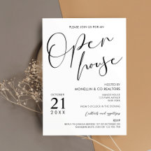 Moderne Open House in zwart-wit en witscript