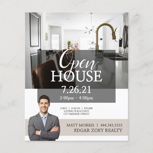 Moderne Open House Real Estate Realtor Flyer (Voorkant)