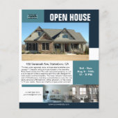 Moderne Open Huis 3 Foto Teal Aanpasbaar Flyer (Voorkant)