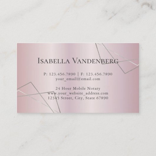 Moderne openbare blinde Lila glitter-geometrisch Visitekaartje (Achterkant)