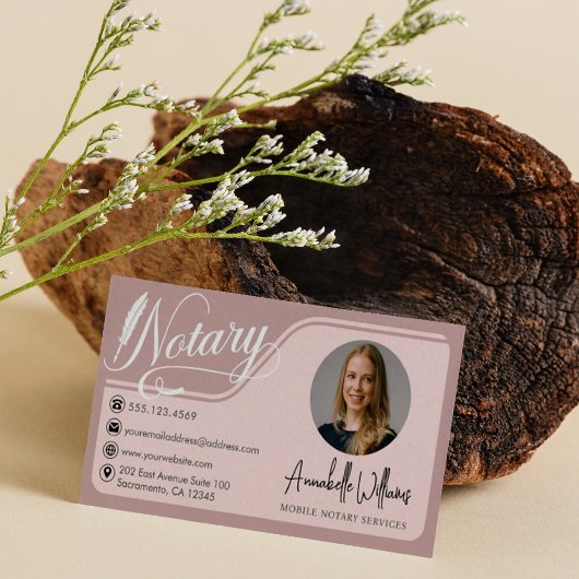 Moderne openbare foto van notaris visitekaartje