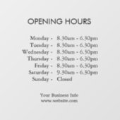 Moderne openingstijden | Aangepaste openingsuren v Raamsticker (Vel)