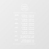 Moderne openingstijden met Break Logo Raamsticker (Vel)