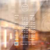 Moderne openingstijden met Break QR-code Raamsticker (Vel 2)