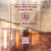 Moderne openingstijden QR code Salon Raamsticker (Vel 2)