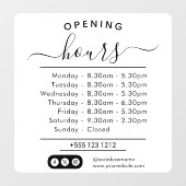 Moderne openingsuren Elegant Schrift Kleine ondern Raamsticker (Vel)