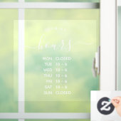 Moderne openingsuren Elegant script Klein bedrijf Raamsticker (Huis)
