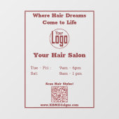 Moderne openingsuren QR code Salon Raamsticker (Vel)