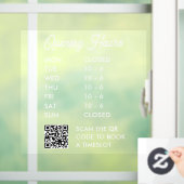 Moderne openingsuren QR-code script kleine bedrijv Raamsticker (Huis)