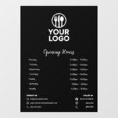 Moderne openingsuren restaurant Sociale media-pict Raamsticker (Vel)