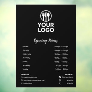 Moderne openingsuren van restaurants Social Media Raamsticker