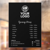 Moderne openingsuren van restaurants Social Media Raamsticker (Vel 2)