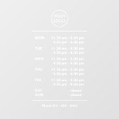 Moderne openingsuren voor blanke met pauze bedrijf raamsticker (Vel)