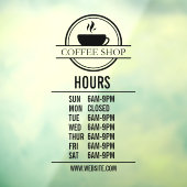 Moderne openingsuren voor restaurants of winkels raamsticker (Vel 3)