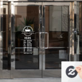 Moderne openingsuren voor restaurants of winkels raamsticker (Kantoordeur)