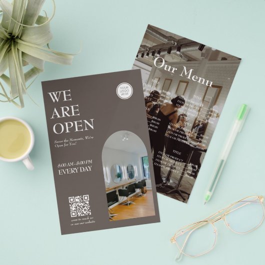 Moderne openingszaak Gebogen Foto Prijzen Flyer