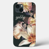 Moderne, opgerolde Big Florals | Aangepaste tekst Case-Mate iPhone Case (Achterkant)