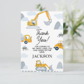 Moderne opgraven wat leuke bouw verjaardag bedankkaart (Staand voorkant)