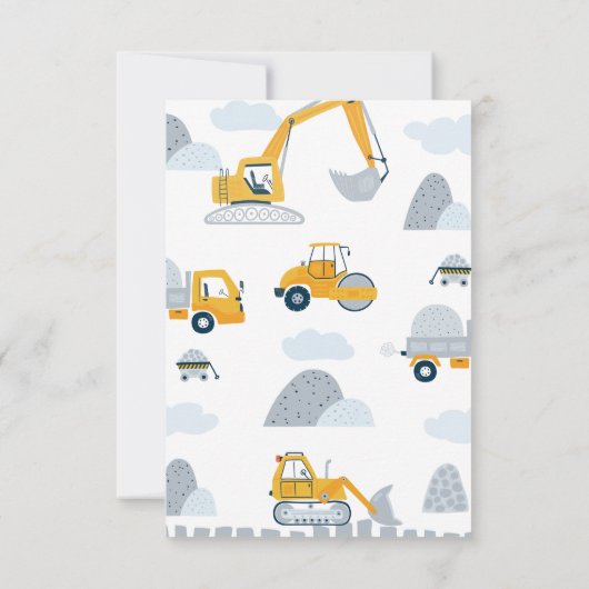 Moderne opgraven wat leuke bouw verjaardag bedankkaart (Achterkant)