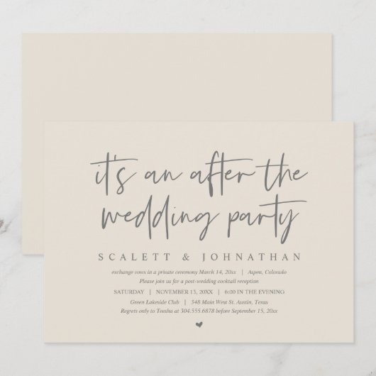 Moderne opkomst na de bruiloft kaart (Voorkant / Achterkant)