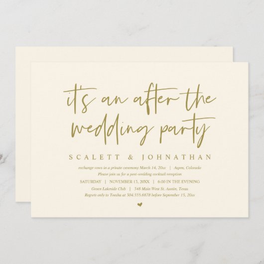 Moderne opkomst na de bruiloft kaart (Voorkant / Achterkant)