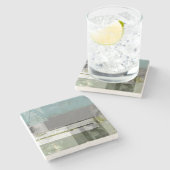 Moderne opmaak met geordende letters stenen onderzetter (Zijkant)