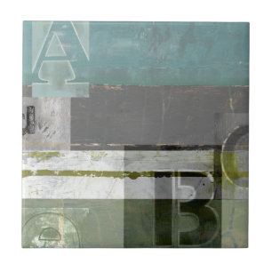 Moderne opmaak met geordende letters tegeltje