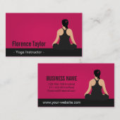 Moderne, opmerkelijke, roze Yoga-instructeur Visitekaartje (Voorkant / Achterkant)