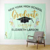 Moderne, opperste gouden zwarte achtergrond wandkleed (In Situ (horizontaal))