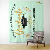 Moderne, opperste gouden zwarte achtergrond wandkleed (In situ)