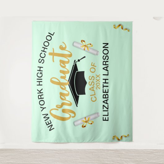 Moderne, opperste gouden zwarte achtergrond wandkleed (Voorkant)