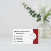 Moderne Optometrist Afspraak Business Cards Visitekaartje (Staand voorkant)