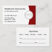 Moderne Optometrist Afspraak Business Cards Visitekaartje (Voorkant / Achterkant)