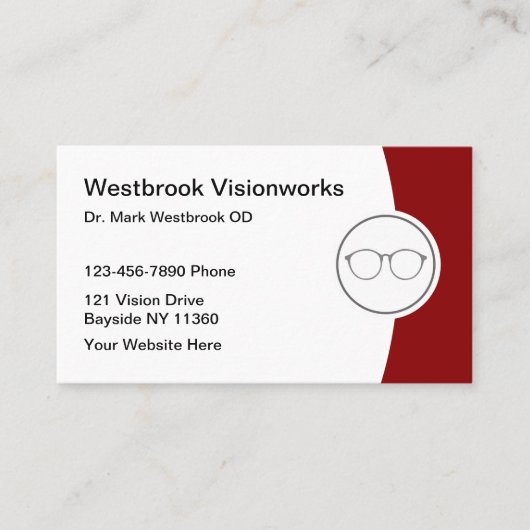 Moderne Optometrist Afspraak Business Cards Visitekaartje (Voorkant)