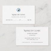 Moderne Optometrist Eenvoudige Blauwe Oog Afspraak Afsprakenkaartje (Voorkant / Achterkant)