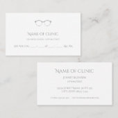 Moderne Optometrist Eenvoudige Bril Afspraak Afsprakenkaartje (Voorkant / Achterkant)