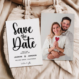 Moderne, opvallende, casual rode schriftfoto bruil save the date