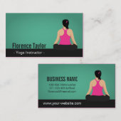 Moderne, opvallende, groene Yoga-instructeur Visitekaartje (Voorkant / Achterkant)