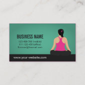Moderne, opvallende, groene Yoga-instructeur Visitekaartje (Achterkant)
