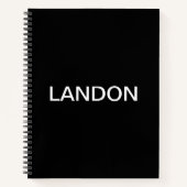 Moderne, opvallende zwarte witte tekst notitieboek (Voorkant)