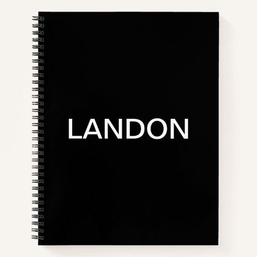 Moderne, opvallende zwarte witte tekst notitieboek (Voorkant)