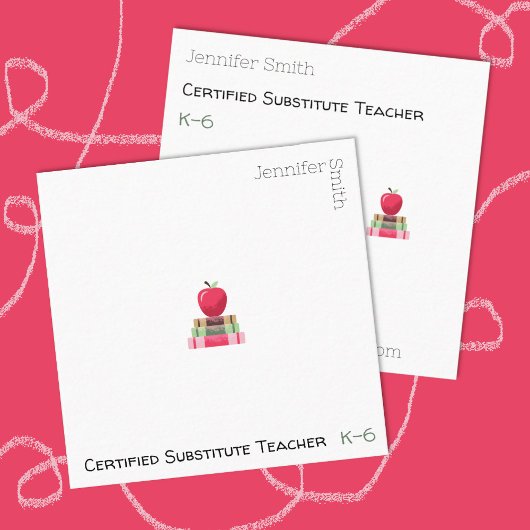 Moderne opvoeder Witte Vierkante Visitekaartjes