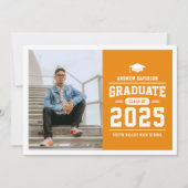 Moderne Oranje aankondiging Afstuderen foto (Voorkant)