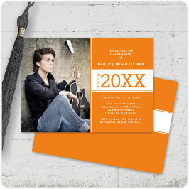 Moderne Oranje aankondiging Afstuderen foto