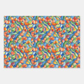 Moderne Oranje abrikozen perzik vruchten Waterverf Inpakpapier Vel (Voorkant 3)