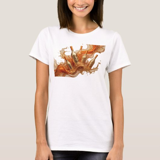 Moderne Oranje ABSTRACTE KUNST Kunstprint T-shirt (Voorkant)